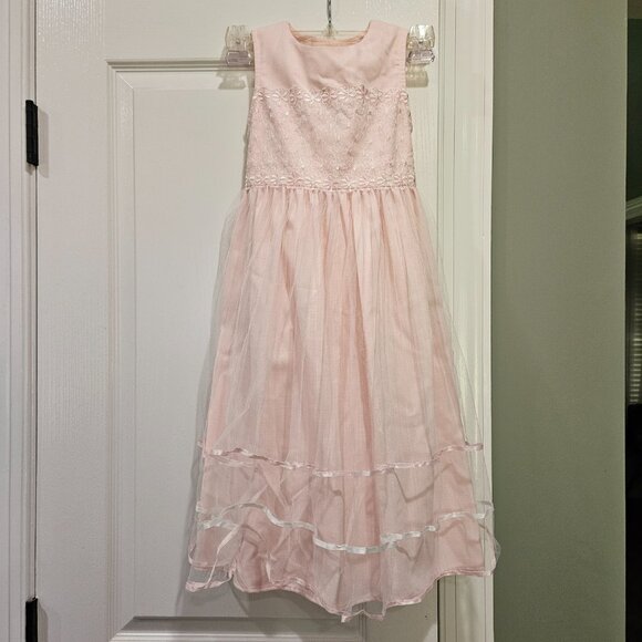 Bonnie Jean Pink Lace and Ribbon‎ Dress Size 6X - Picture 1 of 7